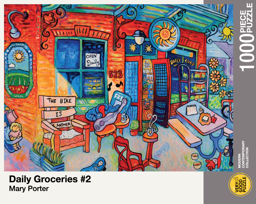 VERY GOOD PUZZLE:Daily Groceries #2 by Mary Porter - 1000 piece jigsaw puzzle
