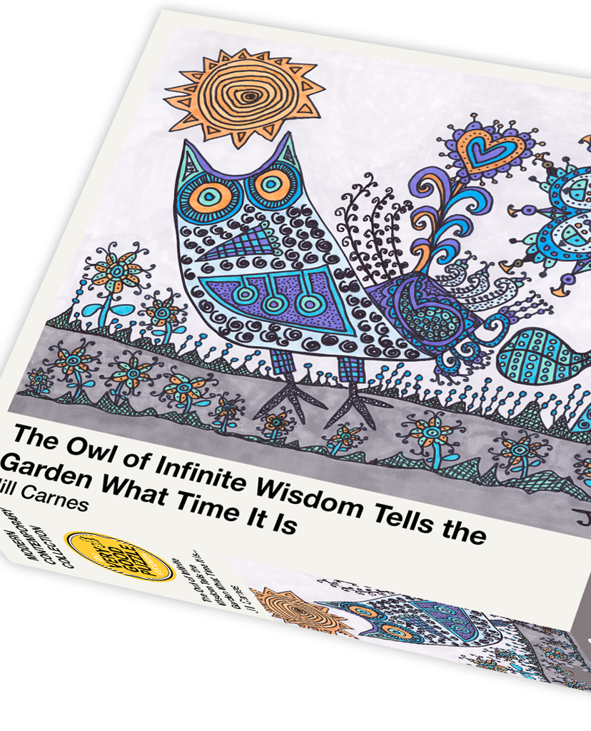VERY GOOD PUZZLE:The owl of infinite wisdom tells the garden what time it is... by Jill Carnes