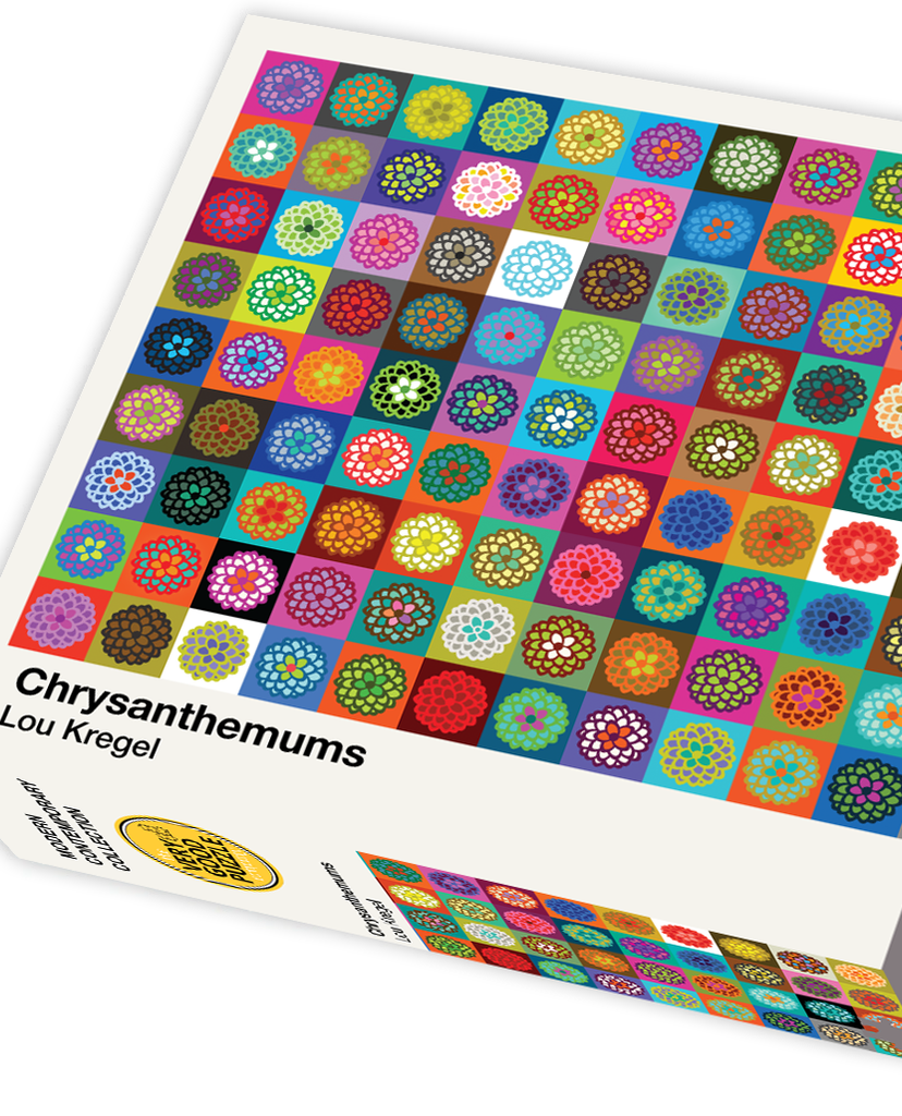 VERY GOOD PUZZLE:Chrysanthemums by Lou Kregel - 1000 piece jigsaw puzzle