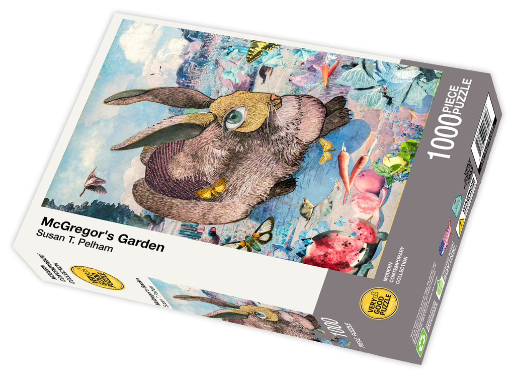VERY GOOD PUZZLE:McGregor's Garden by Susan T. Pelham - 1000 piece jigsaw puzzle