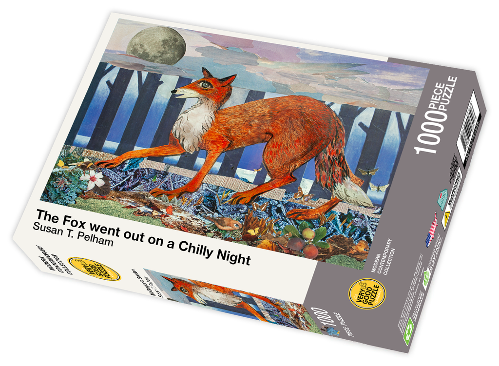 VERY GOOD PUZZLE:The Fox Went Out on a Chilly Night by Susan T. Pelham - 1000 piece jigsaw puzzle